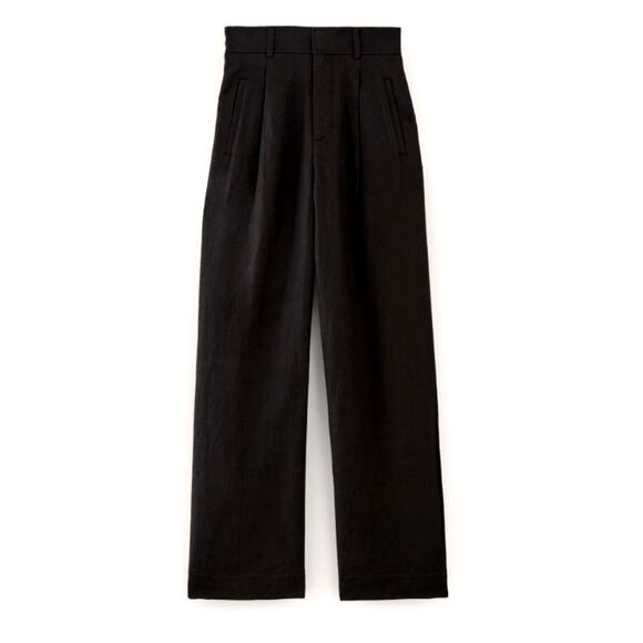 Neiman Marcus 4 Collectible Gold 100% LINEN Wide Leg High Waist Pants $290 Black - Picture 8 of 8